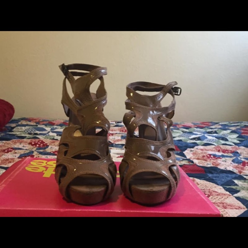 Brown high heels